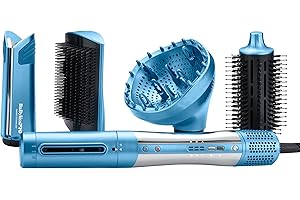 BaBylissPRO StyleSwitch Ionic Multi-Styler, Air Styler and Hair Dryer, Lightweight Hot Air Brush with 5 Attachments, Automatic Dual Voltage