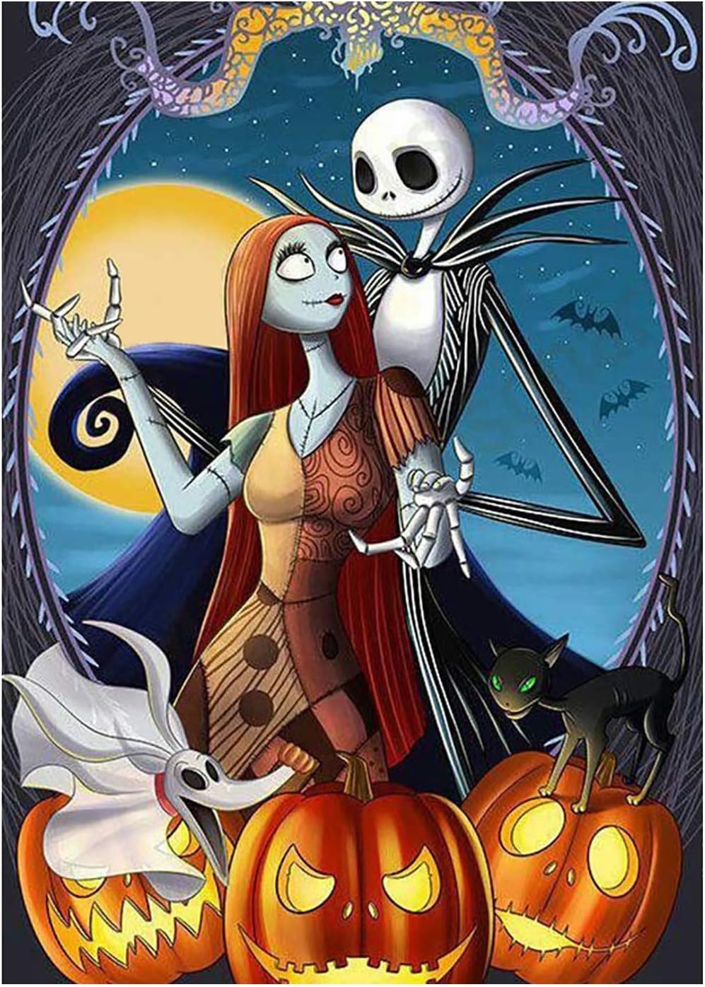 MWOOT 5D Full Drill Diamond Embroidery Painting Kit,Halloween Skull DIY Diamond Rhinestone Pasted Painting Cross Stitch Crafts for Home Wall Decor (30x40cm),Style C