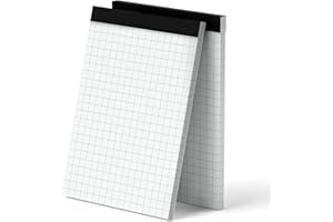 AILZFEI ‎8.5 x 11.75 Inch Graph Paper Grid Paper Pad, 2 pack of 50 Sheets, White, 2x2 (2 Squares per inch), Easy-Tear Perforations, 8.5"x11" Quad Ruled Grid Paper Pad
