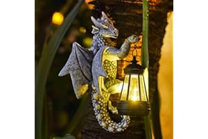 Fashionoda Dragon Tree Hugger Garden Decor - 9.3 Inch Garden Statues Lawn Ornaments for Outside Balcony Yard Whimsical Art Outdoor,Medieval Fantasy Halloween Decor