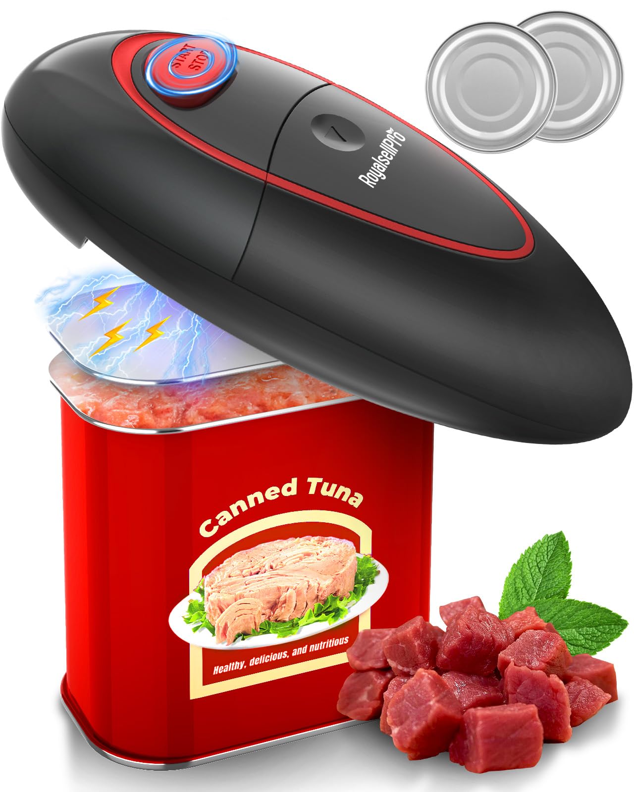Photo 1 of **BATTERIES NOT INCLUDED** One Touch Electric Can Opener for All Can Sizes, Smooth Edge Design for Seniors with Arthritis, Automatic Kitchen Gadget & Food Safety