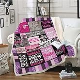 Nurse Week Throw Blanket - Soft Fluffy Sherpa Warm Blanket for Bed, Office and Couch - Gift for Women, School Nurses