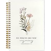 BearCake Bible Christian Journals Floral Notebooks for Women Note Taking,Prayer Journal for Women, His Mercies are New Every Morning,Bible Study Journal for Women 5.5x8.3