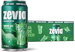 Zevia Zero Sugar Soda, Ginger Ale, 12 Ounce Cans (Pack of 12)