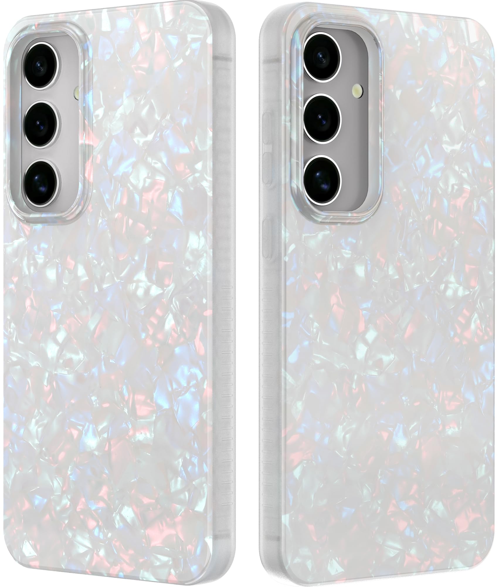 Photo 1 of LONLI Hue - for Samsung Galaxy S24 Case - White Pearl Tort - Unique, Elegant and Aesthetic Shockproof Cover for Women, Girls and Men (2024)