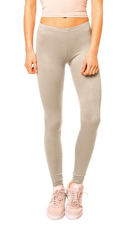 Easy Young Fashion Damen Basic Leggings Lang Uni One Size