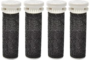 JIUMI 4 Pack Black Replacement Roller Refills Compatible with Scholl Express Pedi Foot Smoother-Extra Coarse
