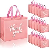 DECHISY 30Pcs Thank You Gift Bags, Large Reusable Gift Bags,Thank You Bags with Handles for Business, Shopping, Wedding, Baby Shower, Graduations, Party Favors (12.4x11x4.7Inch