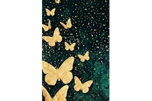 Notebook dark green with gold butterflies