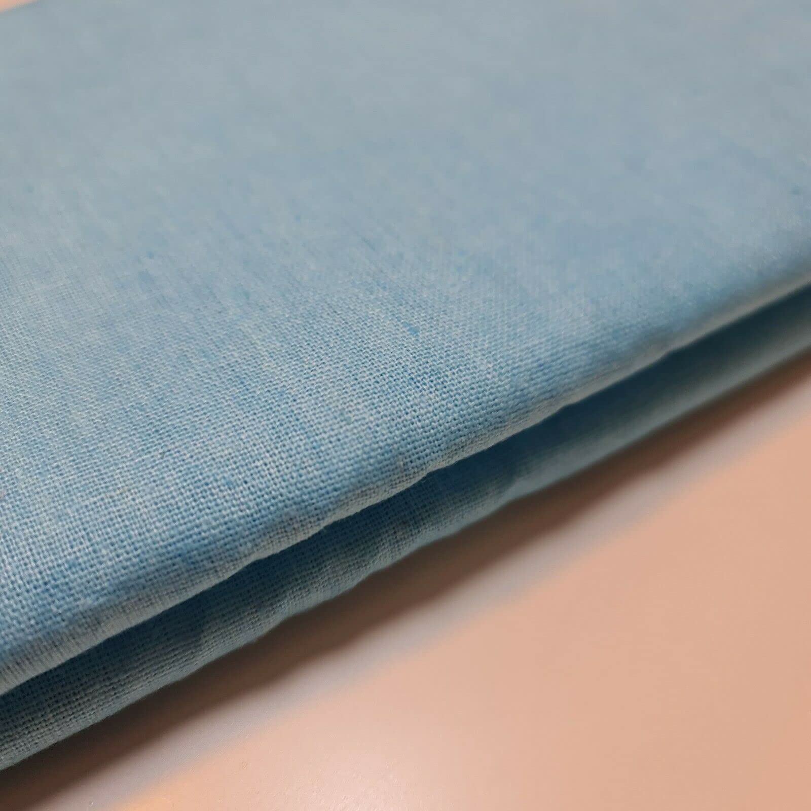 100% Cotton Calico Fabric – Medium Weight | 58" (150cm) Wide | Natural, Bleached & Dyed Options for Crafting, Dressmaking & Sewing | 1 Meter Pre-Cut (Ice Blue)