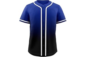 KXK Blank Baseball Jersey for Men Casual Button Down Shirts Short Sleeve Active Team Sports Uniform