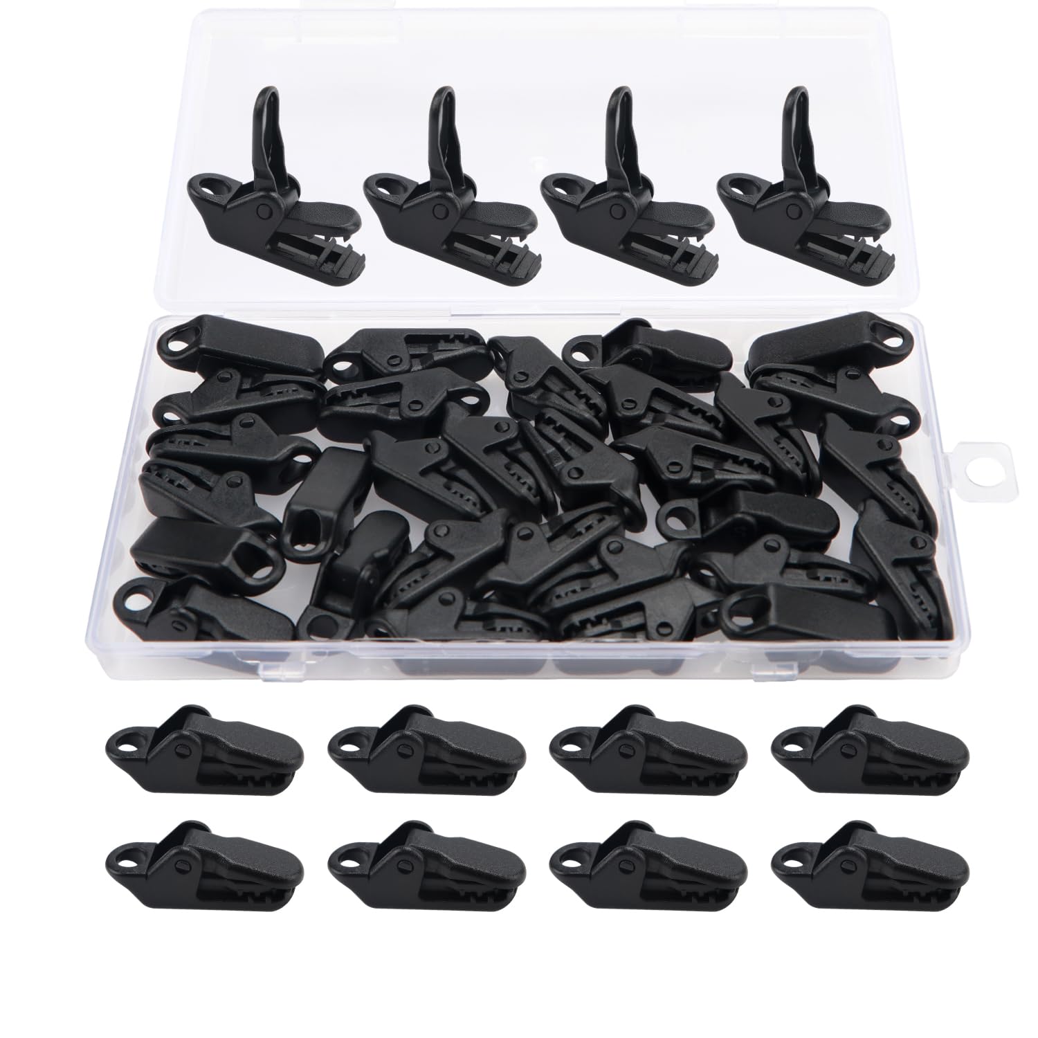 YIXISI 30 PCS Tarp Clips, Windproof Lock Grip, Tarpaulin Clips, Awning Clamp Grip for Outdoor Activities Camp Tent and Accessories Hiking Camping (Black)