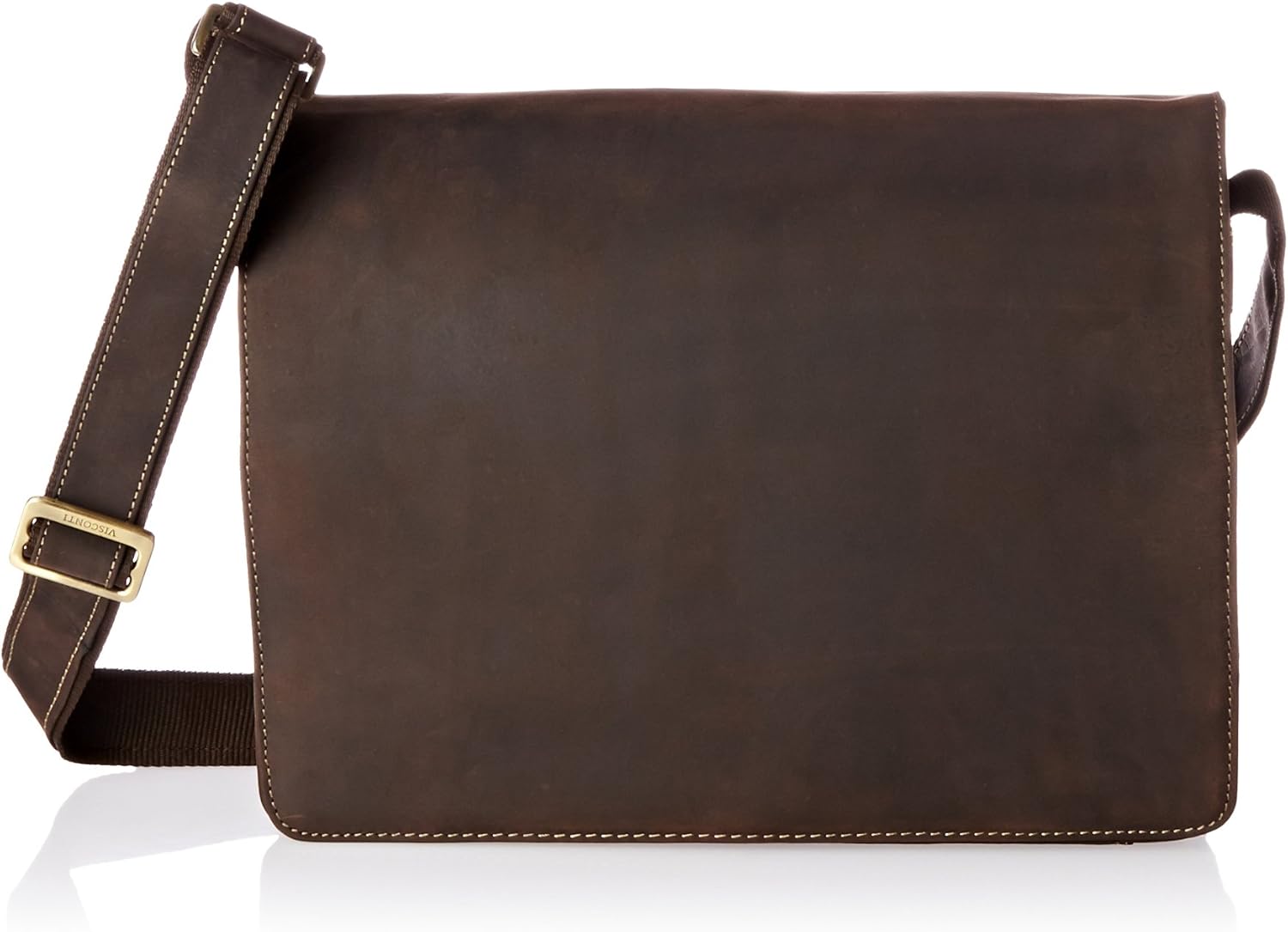 visconti leather distressed messenger bag