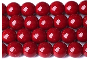ZXYMLZI 4mm 90pcs Pomegranate Red Glass Beads Natural Round Loose Beads Crystal Energy Stone Healing Power for Jewelry Making 1 Strand 15" (4mm, Pomegranate Red Glass)