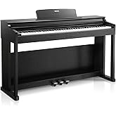 Donner DDP-100 88-Key Weighted Action Digital Piano for Beginner Bundle with Piano Keyboard Stand, Power Adapter, Triple Peda