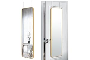 SCWF-GZ 47x14 Mirror Rectangle Full Body Length Door Hanging Wall Mounted Aluminum Alloy Metal Frame Dressing Make-up Mirrors for Entryway Bedroom Bathroom Living Room 47 14 inch Gold