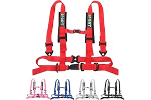 4 Point Bucket Racing Harness With Padding Heavy Duty Buckle Upgraded 2 Inch Straps UTV Harness 4 point Universal Adjustable 