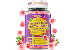 Nextdia Multivitamin Filled Gummies for Teen Boys Girls 12-17, 18, 19, Kids 10+ Multivitamin with Omega 3, Calcium + Magnesium + Zinc, Multi-Minerals for Adolescent 10-19S Brain, Bone, Energy, Immune