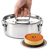 Okllen 18/8 Stainless Steel Flan Mold, 65 Oz Flan Pan with Lid and Handle, Flanera Flan Maker Mold Compatible with 6 Quart Instant Pot