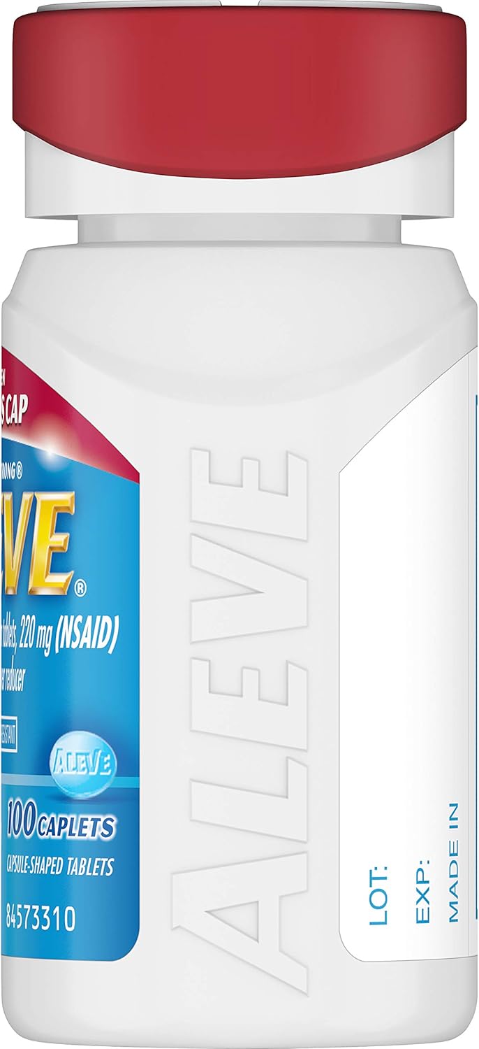 Aleve Easy Open Arthritis Cap Caplets with Naproxen Sodium, 220mg (NSAID) Pain Reliever/Fever Reducer, 100 Count: Health & Personal Care