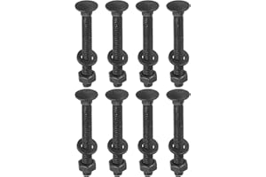 uxcell M6 x 50mm Carriage Bolt Kit, 25 Set Round Head Square Neck Screws, Carriage Bolts Screws Set Includes Washers and Nuts