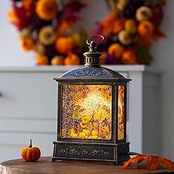 12.5'' Fall Snow Globe Lantern - Thanksgiving