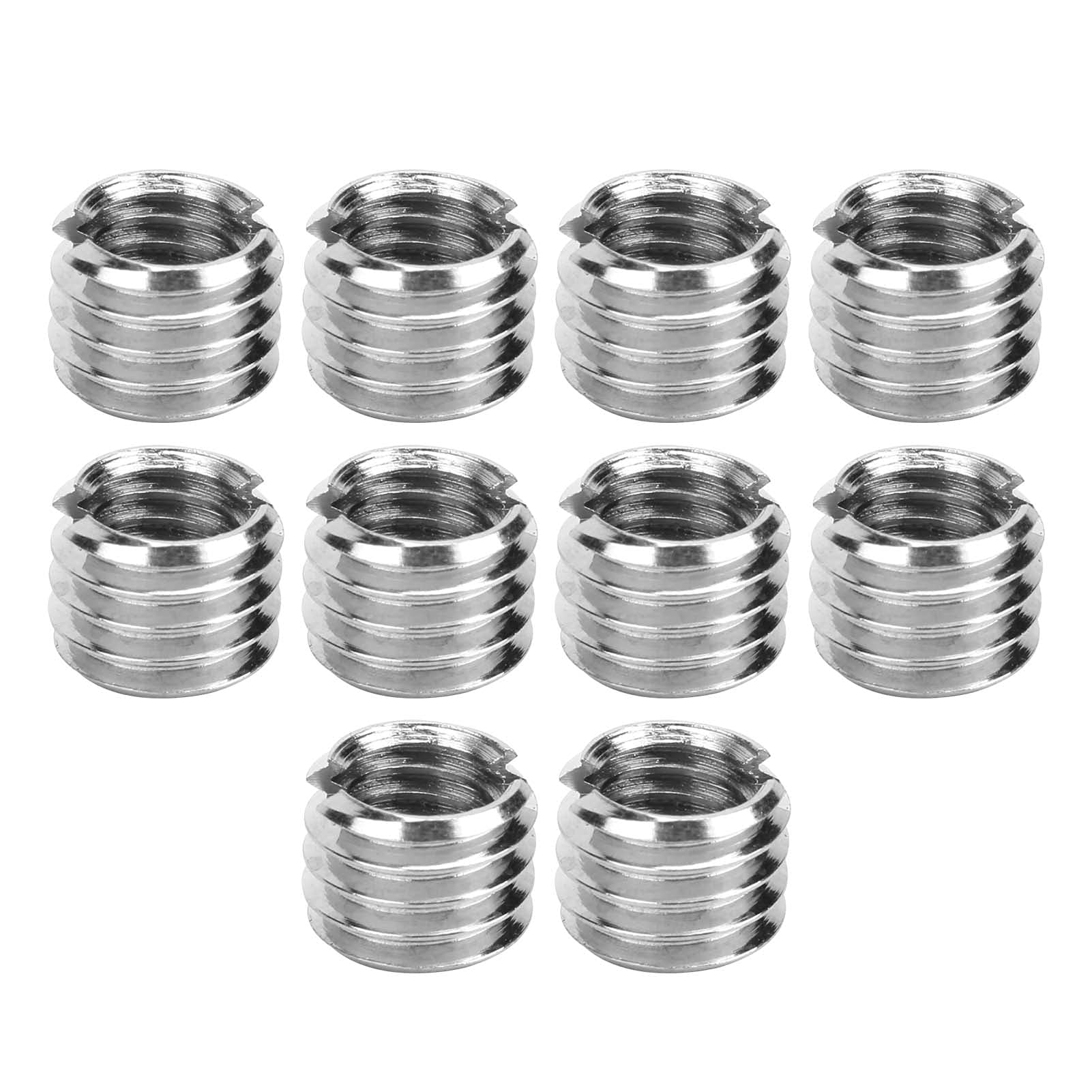 Jeanoko 10Pcs Thread Inserts Hardware Fastener Inner M6*1.0 Outer M8*1.25 Length 6MM Male Female Reducing Nut Stainless Steel Hardware Repair ToolFastening parts