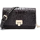 Makcr Joacbv Small Crocodile Crossbody Cell Phone Purse for women Vegan Leather Clutch Wallet with Leather Shoulder Strap | Small, Crocodile, Vegan Leather