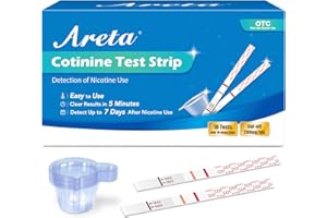 Areta Cotinine Test Strip: Nicotine Tests for Home Continine Urine Screen Test Kits Quick Result in 5 Minutes for Over The Co