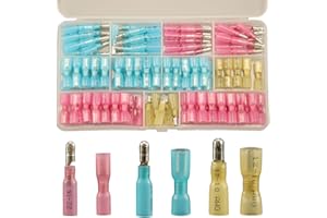 Feggizuli 130pcs Heat Shrink Bullet Wire Connectors Kit, Waterproof Bullet Connectors, Bullet Terminals Wire Connectors Femal