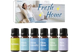 Fragrance Diffuser Oils, Aromtopia Essential Oils for Diffusers for Home, 6x10ml Fresh Home Set, Clean Scents for Candle Soap