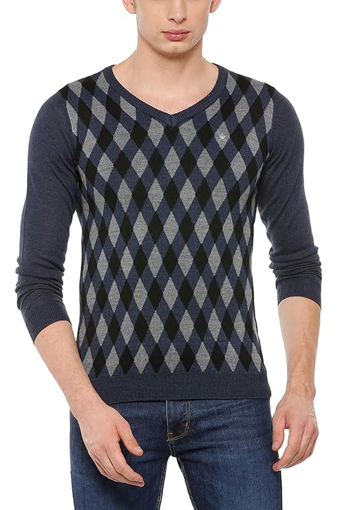 Louis Philippe Men's Sweater (LPSWMRGPX73319_Blue_XXL) : Amazon.in: Clothing & Accessories
