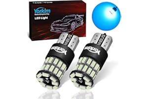 Yorkim 194 LED Bulb Ice Blue Error Free T10 168 LED Bulbs for Interior Light Door Trunk License Plate Lights 192 2825 W5W led Replacement Bulbs for 12V Car, Pack of 2