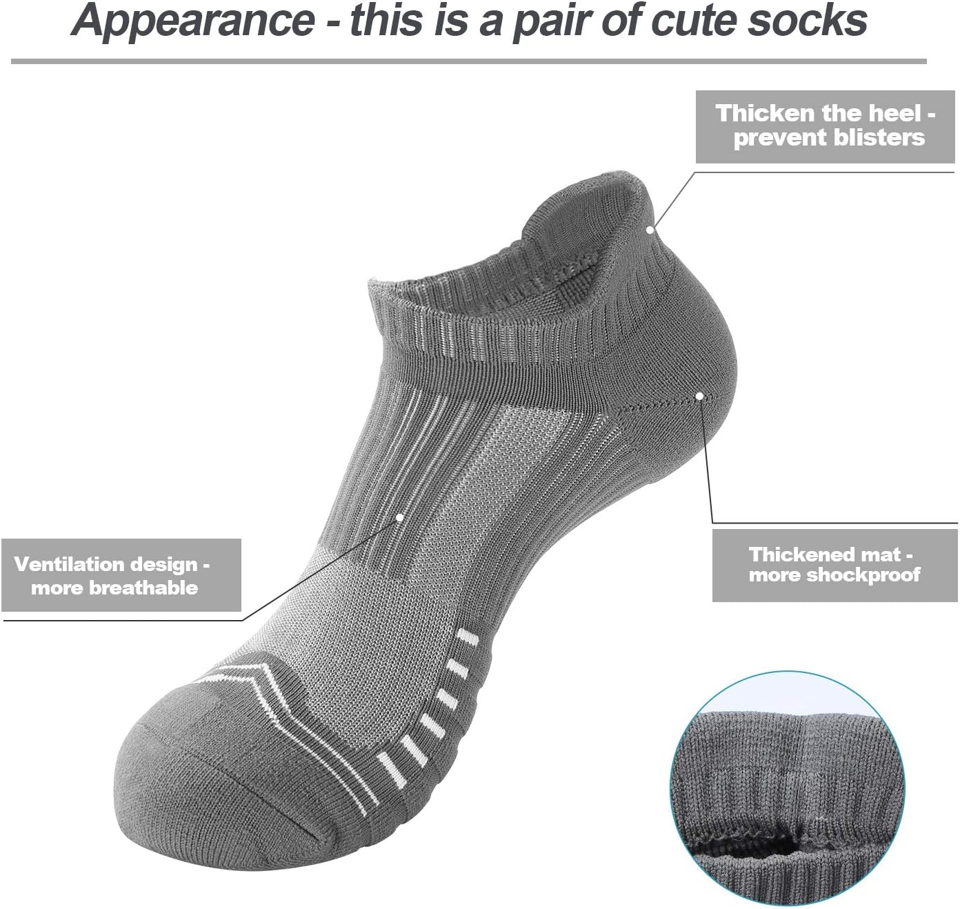 Ankle Athletic Running Socks for Men & Women [6 Pairs] - Low Cut Sports Socks for Hiking, Workout, Long Walks: Clothing