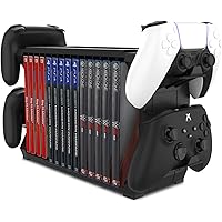 TNP Games Storage Tower (Up to 15 CD Disc) For PS5 Game Disk Rack and Controller Stand Holder For Xbox Series X/Nintendo Swit
