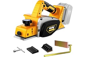 MtiolHig 15000 RPM Electric Planer Compatible with DeWalt 20V Battery: 3-1/4 Inch Cordless Handheld Planer - Power Hand Wood 