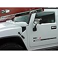 QAA is Compatible with 2003-2009 Hummer H2 4 Piece Stainless Body Molding Insert Trim Kit, with Hummer Logo Letters Cut Out HV43025