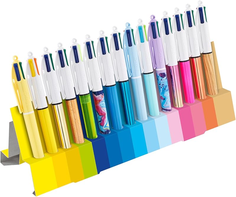 4 Colores Colección Especial de 15 Bolígrafos de Punta Media (1,00 mm) y Punta Ancha (1,6 mm), Ideas de regalos creativos - Material escolar, papeleria y oficina, boligrafos bonitos