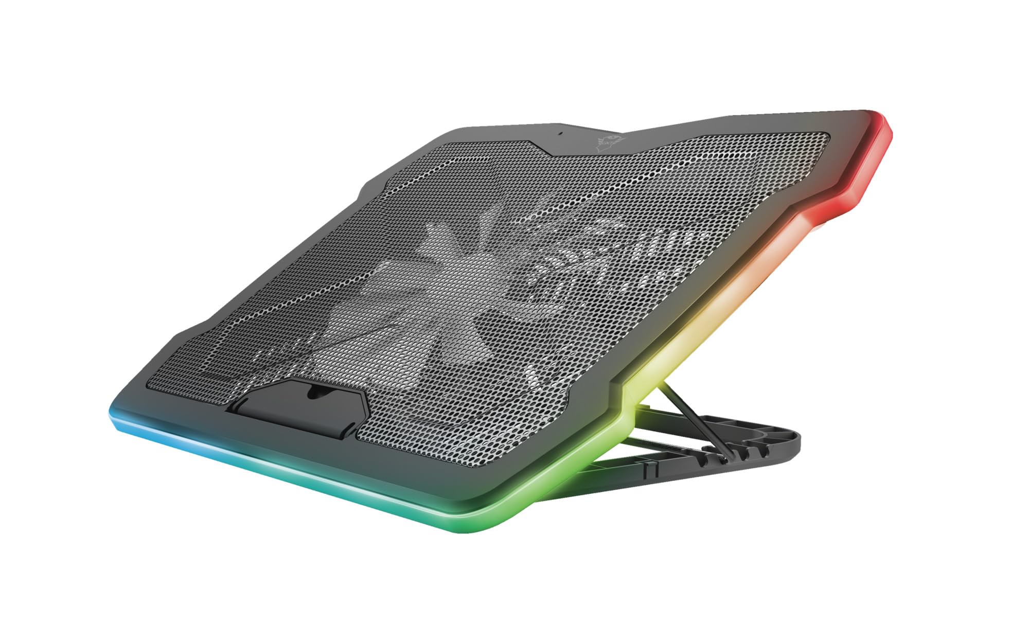 Trust Gaming GXT 1126 Aura Multicolour-illuminated Laptop Cooling Stand for Laptops up to 17.3", Laptop Cooler with Adjustable Speed, Silence Mode, USB Powered for Gaming - Black