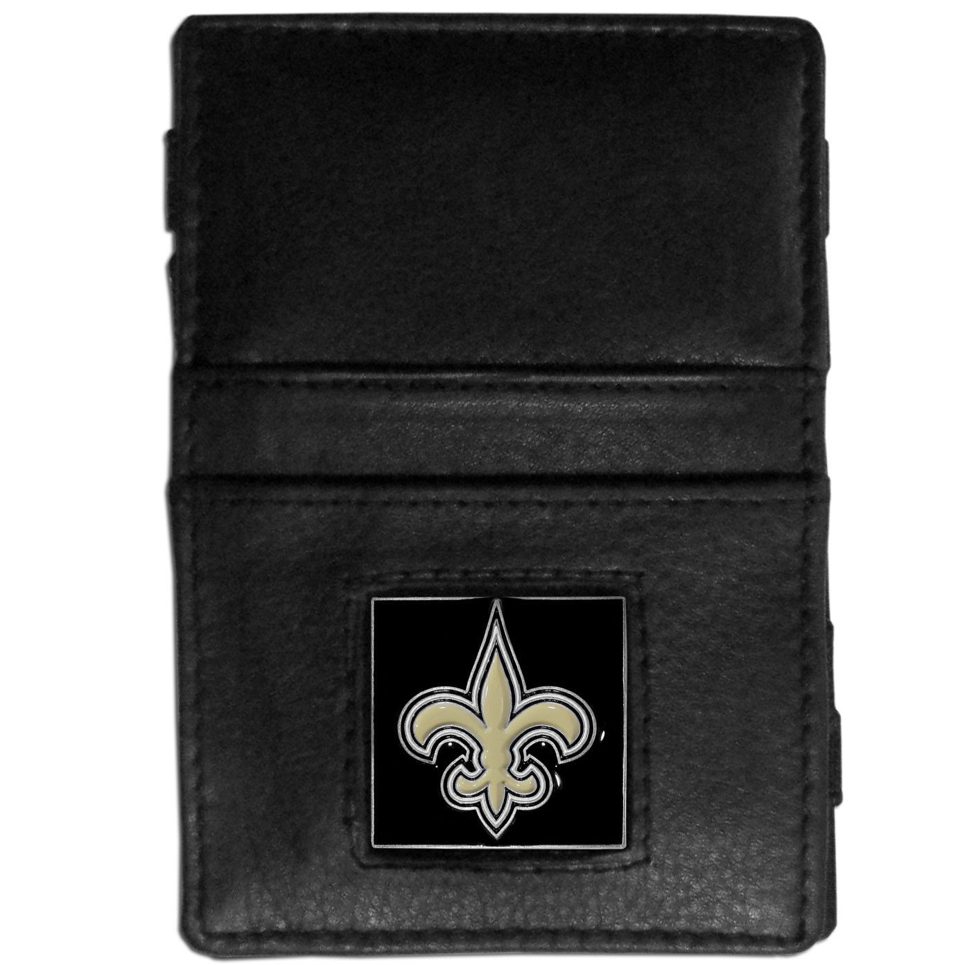 Siskiyou NFL Sports Fan Shop New Orleans Saints Leather Jacob's Ladder Wallet One Size Black