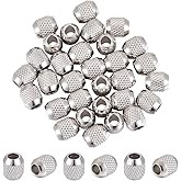 UNICRAFTALE 30 Pcs Barrel Beads Stainless Steel Beads 6x5mm Spacer Beads Textured Beads Loose Beads Column Beads Metal Beads Smooth Beads Finding for DIY Jewelry Making, STAS-UN0052-67-US12
