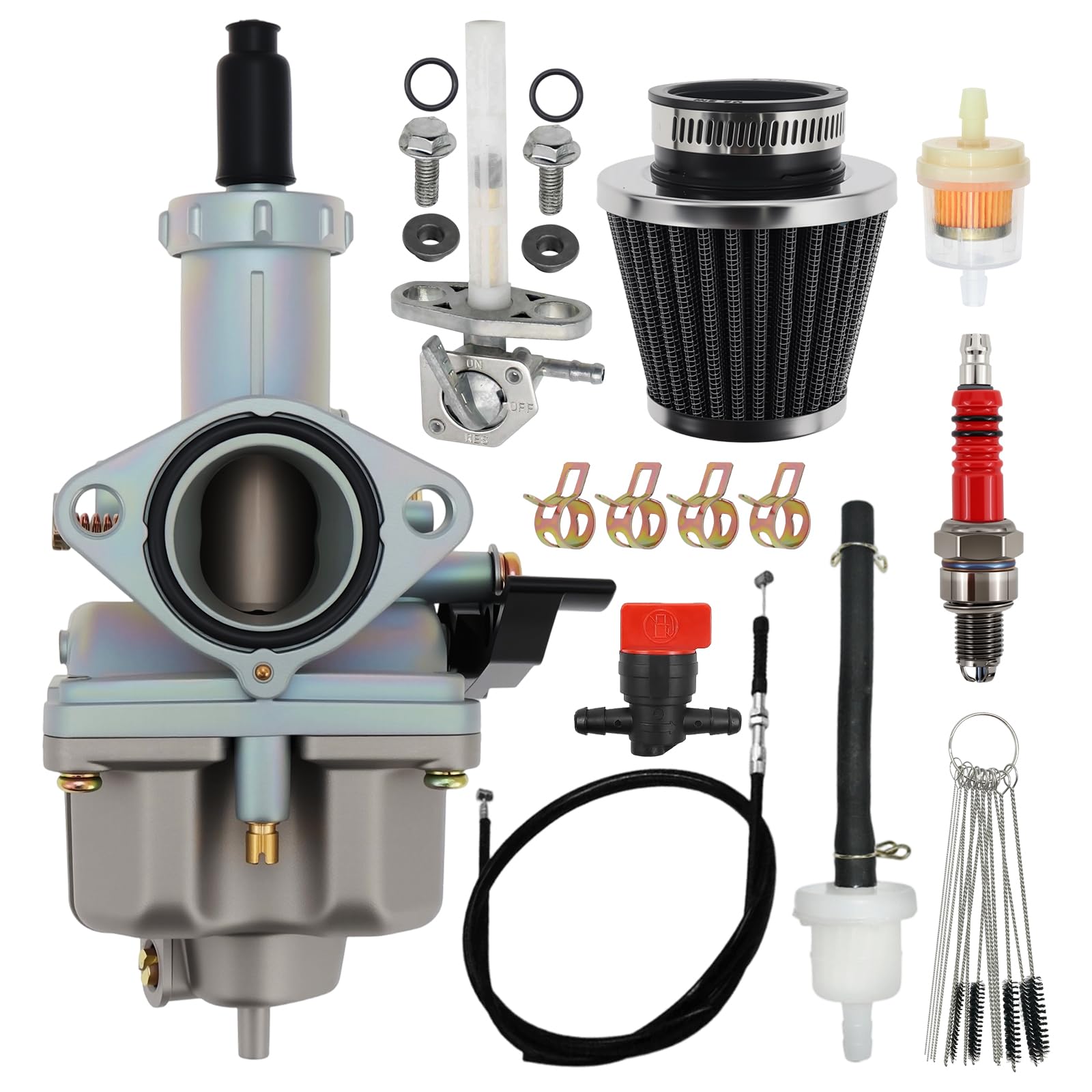 Photo 1 of PZ26 26mm Carburetor Fit for Honda Dirt Bike XR100 XR100R XL100S XR200 XR200R XL125S CB125S CRF100F with Arir Filter & Oil Circuit Switch