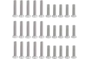 ZHSLDQ 1/4"-20 T Track Bolts,30 Pcs Hex Bolts with, T-Track Accessory for Woodworking Fixtures Fixing to T-Tracks (Two Sizes)