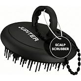 Jupiter Scalp Exfoliator - Scalp Massager Tool for Wet &amp; Dry Hair - Ergonomic Detangler Brush - Dandruff Comb &amp; Scrub to Remove Dandruff &amp; Buildup and Support Circulation - Black