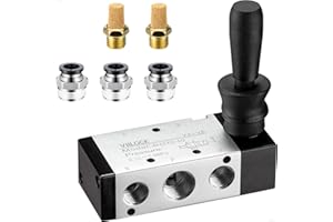 VIILOCK Pneumatic Air Hand Lever Valve, 5 Way 2 Position 3/8”NPT Solenoid Valve Manual Control Direct Driving Type Push-Pull 4H310-10