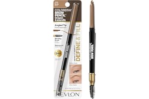 Revlon ColorStay Eyebrow Pencil with Spoolie Brush, Waterproof, Hair-Like Strokes, Stocking Stuffer for Her, 205 Blonde, 0.021 oz