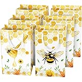 WERNNSAI 16 Pack Bee Gift Bags - Honey Bee Party Supplies Favor Bags for Kids Girls Birthday Bumble Bees Birthday Decorations Beehive Candy Treats Goodies Bags with Handle for Baby Shower Wedding