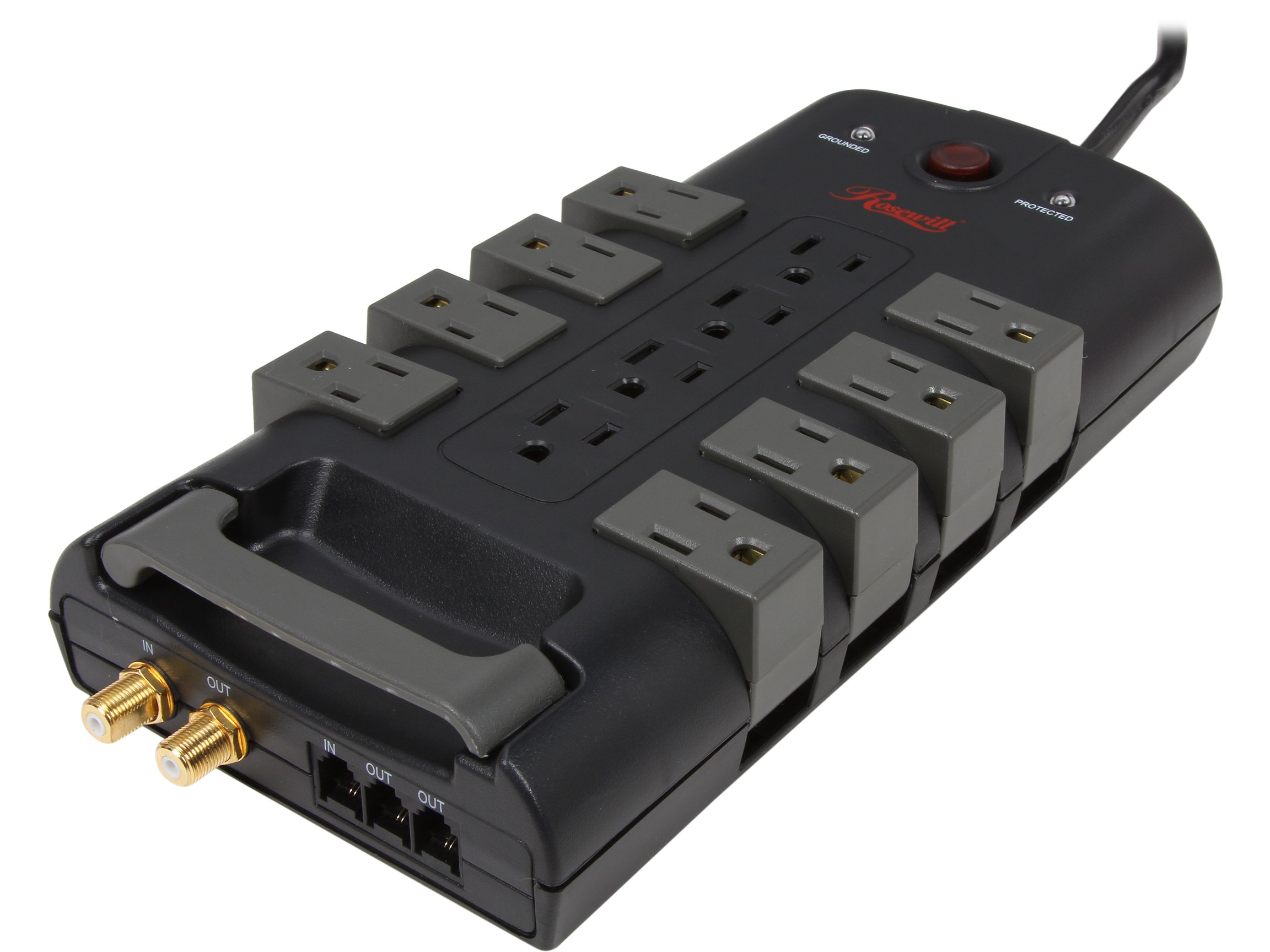 Rosewill Power Strip Surge Protector 12Outlet with Rotating Power