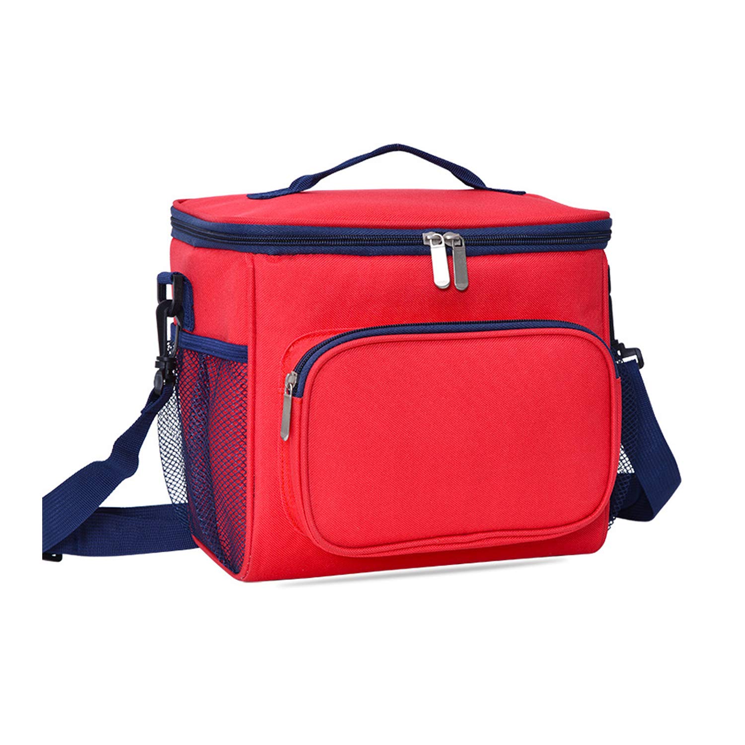 FANDARE Lunch Bag Lightweight Picnic Pouch Storage Sack Insulated Bento Lunch Box Shoulder Crossbody Bag for Adults Mens Womens Office Camping Barbecues Waterproof Oxford Red