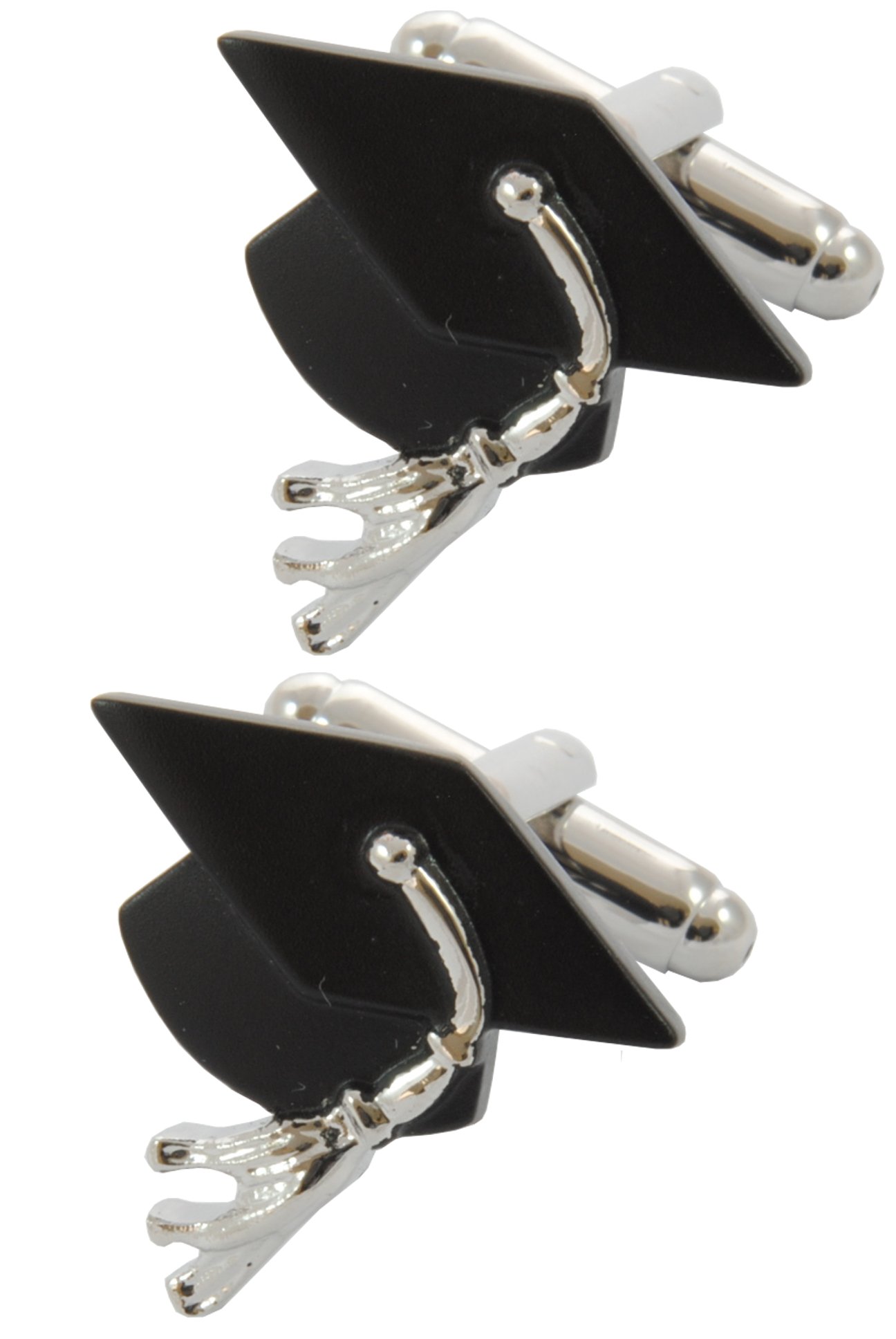 Cufflinks for Men + Presentation Box - Graduate - Black Mortar Board - Graduation Degree - University - Graduate Uni Hat Cap - One Pair